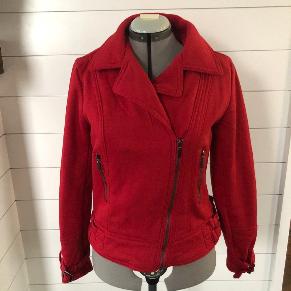 Motorcycle Jacket-style zip up sweatshirt - Size M